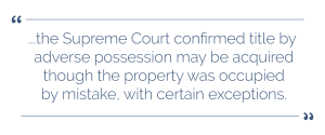 establishing adverse possession