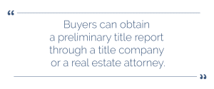 What is a Preliminary Title Report